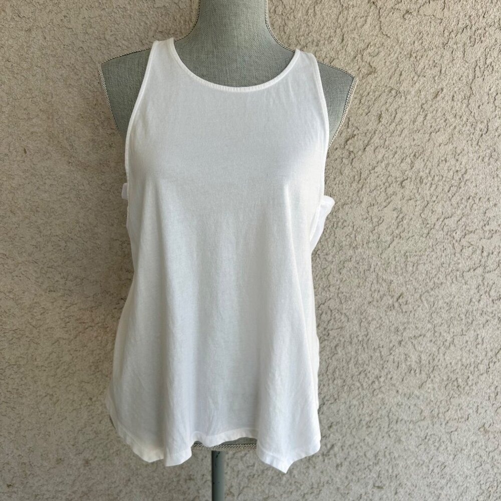 Anthropologie White Sleeveless Tank‎ Top - XS (oversized fit)